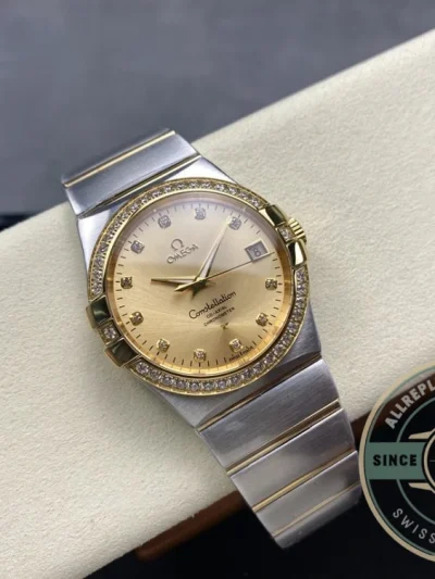 Replica Omega Constellation Gold Dial 38mm 123.25.38.21.58.001 - Swiss Movement Replica Watch
