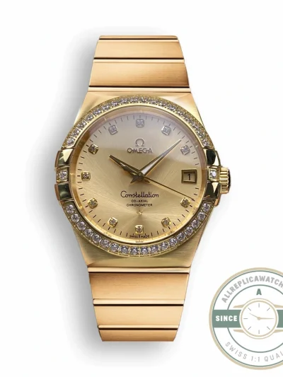 Replica Omega Constellation Gold, Diamond 38mm 123.55.38.21.58.001 - Luxury Replica Watch