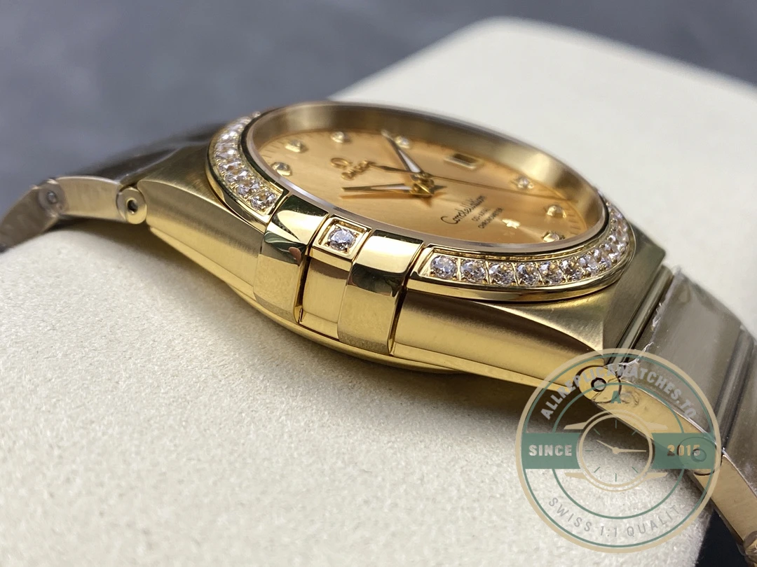 Replica Omega Constellation Gold, Diamond 38mm 123.55.38.21.58.001 - Factory Super Clone Watch
