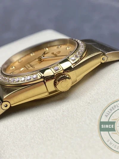 Replica Omega Constellation Gold, Diamond 38mm 123.55.38.21.58.001 - Swiss Movement Replica Watch