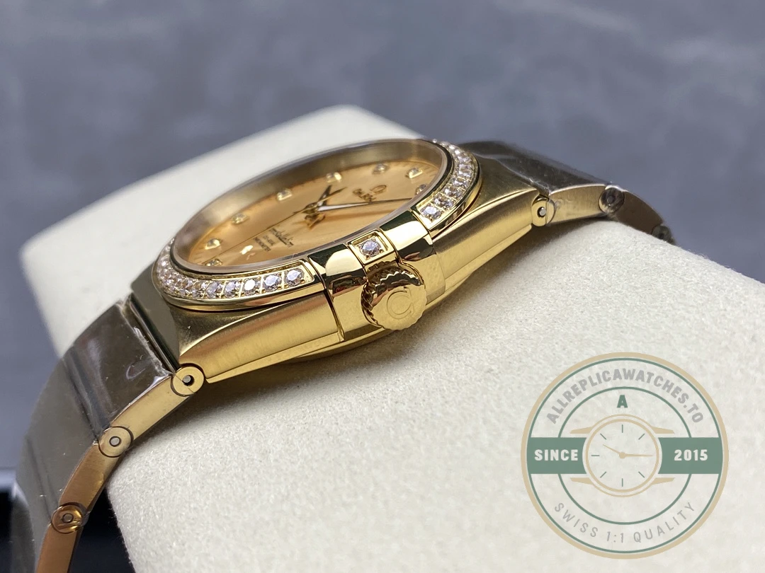 Replica Omega Constellation Gold, Diamond 38mm 123.55.38.21.58.001 - Swiss Movement Replica Watch