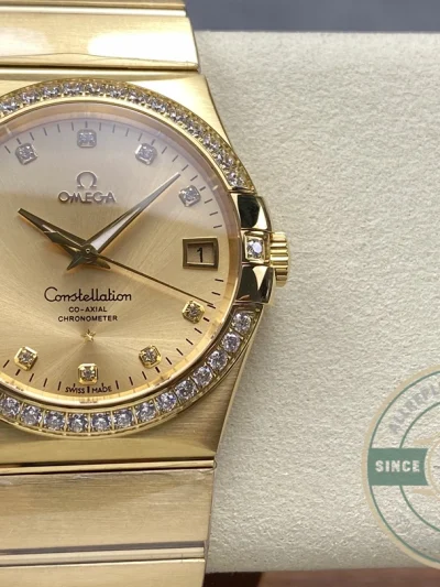 Replica Omega Constellation Gold, Diamond 38mm 123.55.38.21.58.001 - High-Grade Replica Watch