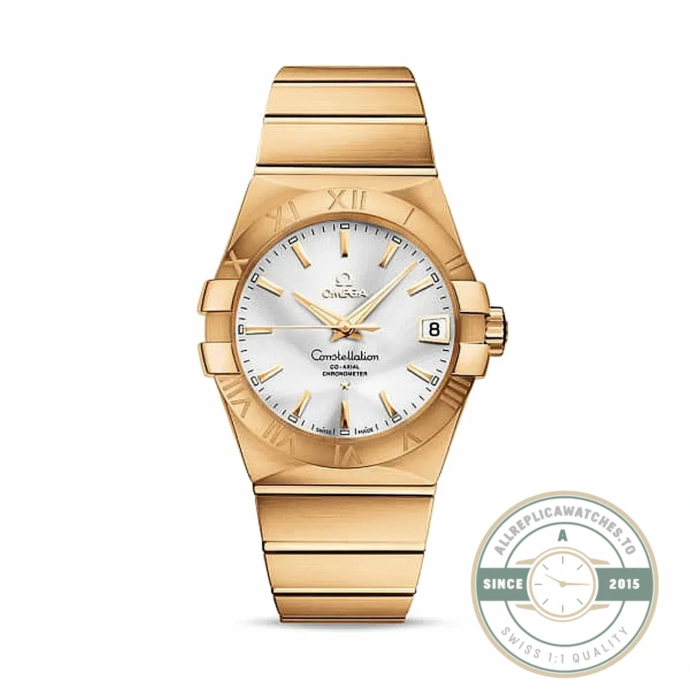 Replica Omega Constellation Gold, Silver 38mm 123.50.38.21.02.002 - Budget Luxury Replica Watch