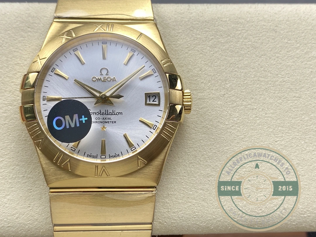 Replica Omega Constellation Gold, Silver 38mm 123.50.38.21.02.002 - Luxury Replica Watch
