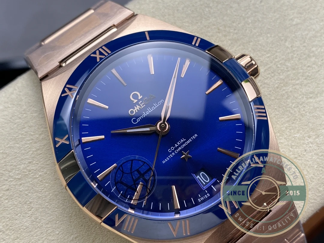 Replica Omega Constellation Rose, Blue Dial 41mm 131.63.41.21.03.001 - Best Quality Replica Watch