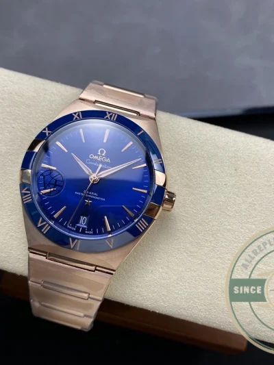Replica Omega Constellation Rose, Blue Dial 41mm 131.63.41.21.03.001 - Affordable Luxury Replica Timepiece