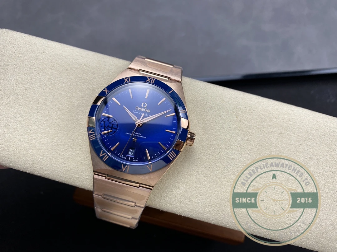 Replica Omega Constellation Rose, Blue Dial 41mm 131.63.41.21.03.001 - Affordable Luxury Replica Timepiece