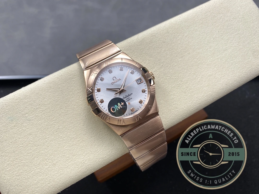 Replica Omega Constellation Rose Gold 38mm 123.55.38.21.52.007 - Swiss Movement Replica Watch