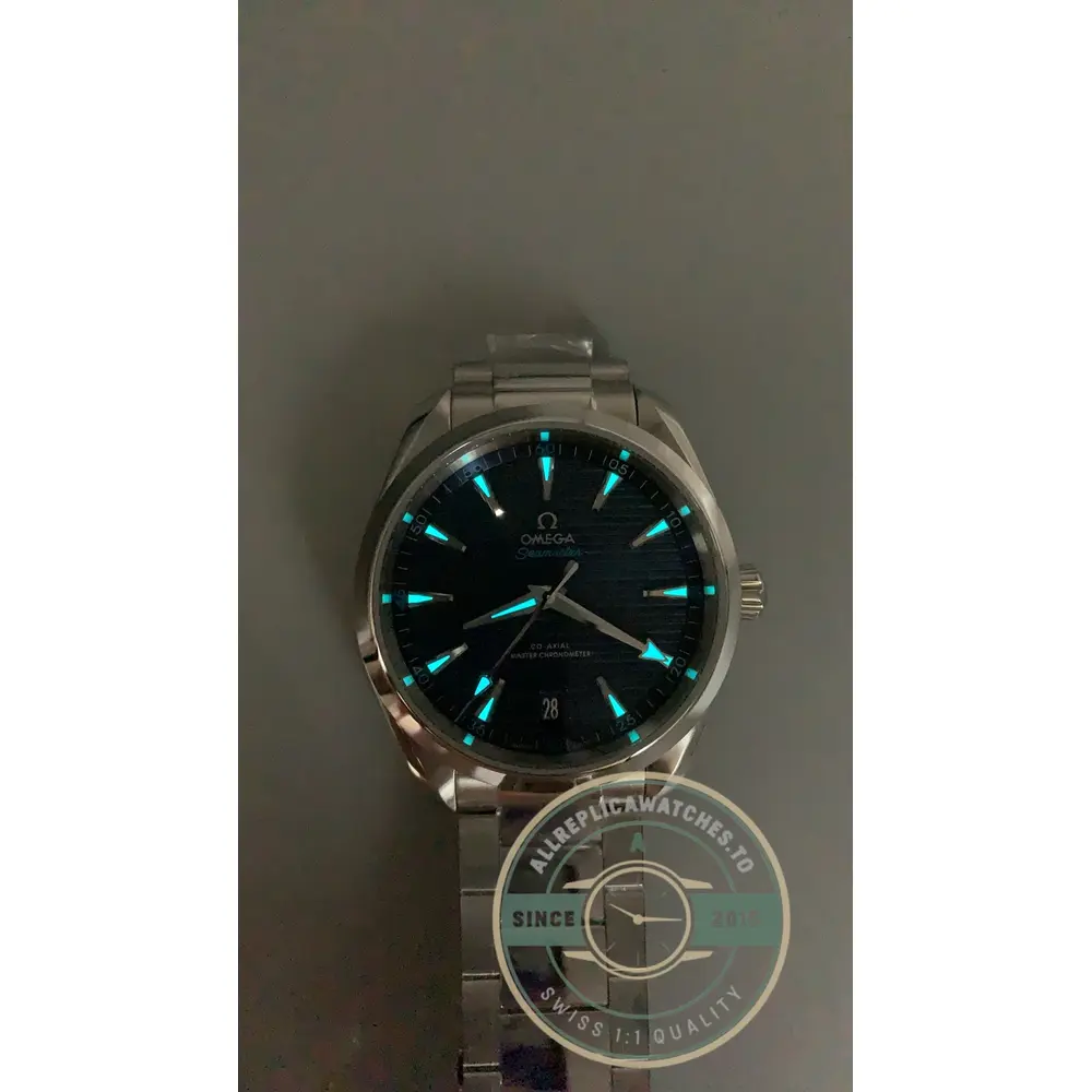 Slim steel case profile that slides under a cuff, Aqua Terra superclone at 41mm