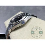 Vertical stripes running down the black dial instead of teak-deck lines, Omega clone Aqua Terra