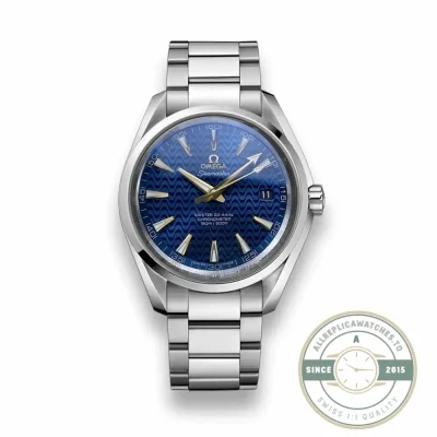 Blue teak dial in a 42mm case: superclone Omega Aqua Terra 231.10.42.21.03.006