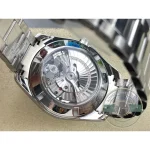 Rhodium-finished bridges inside the superclone Omega Aqua Terra 42mm, caseback side up