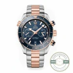 Replica Omega Seamaster Planet Ocean 600M chronograph 215.20.46.51.03.001 in steel with gold accents