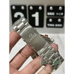 Replica Omega Seamaster 600M chronograph on a 7.25-inch wrist, 48-hour reserve inside