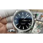 Date at three o'clock on the 38.5mm black dial, Omega Seamaster Aqua Terra clone