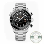 Clone Omega Planet Ocean 600M chronograph 215.30.46.51.01.001, matte black dial at 45.5mm