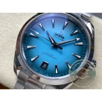 Butterfly clasp folding flush under the steel bracelet of this super clone Omega Aqua Terra