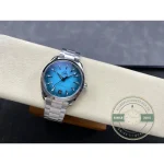 A shade between robin's-egg blue and aquamarine on the clone Omega Seamaster Aqua Terra dial