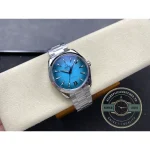 Sapphire exhibition caseback showing the winding rotor of the superclone Aqua Terra movement