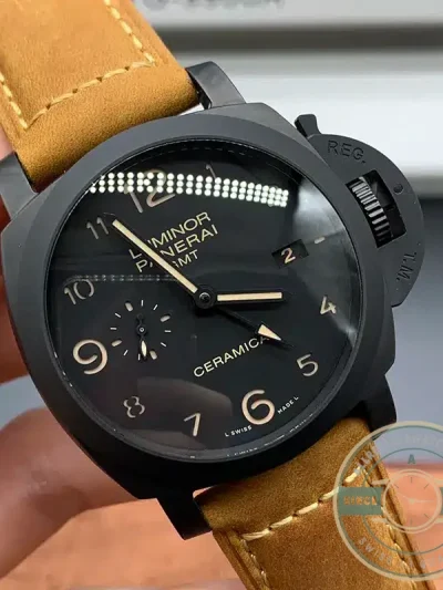 Replica Panerai Luminor 1950 3 Days GMT Automatic Ceramica PAM 441 - Swiss Movement Replica Watch