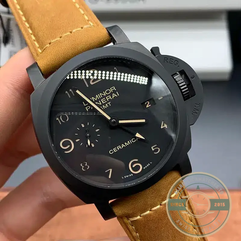 Replica Panerai Luminor 1950 3 Days GMT Automatic Ceramica PAM 441 - Swiss Movement Replica Watch