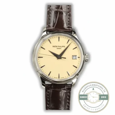 Replica Patek Philippe DATE, SWEEP SECONDS. 39 mm, White gold, 5227J-001 - Swiss Movement Replica Watch