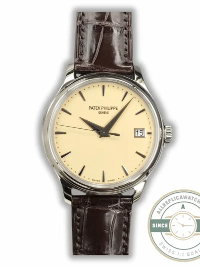 Replica Patek Philippe DATE, SWEEP SECONDS. 39 mm, White gold, 5227J-001 - Swiss Movement Replica Watch