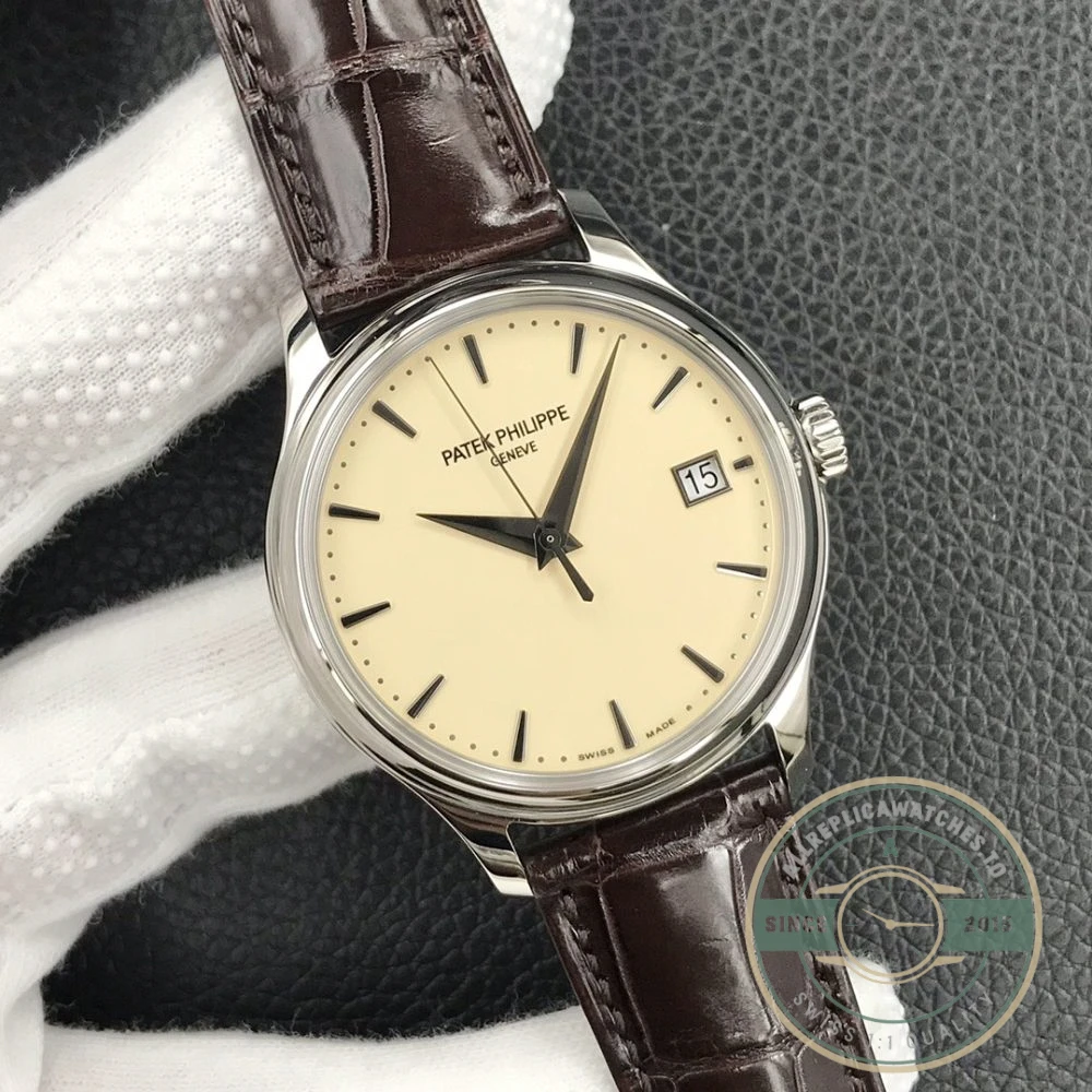 Replica Patek Philippe DATE, SWEEP SECONDS. 39 mm, White gold, 5227J-001 - Swiss-Made Clone Watch
