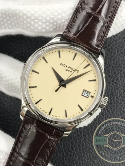 Replica Patek Philippe DATE, SWEEP SECONDS. 39 mm, White gold, 5227J-001 - High-Grade Replica Watch
