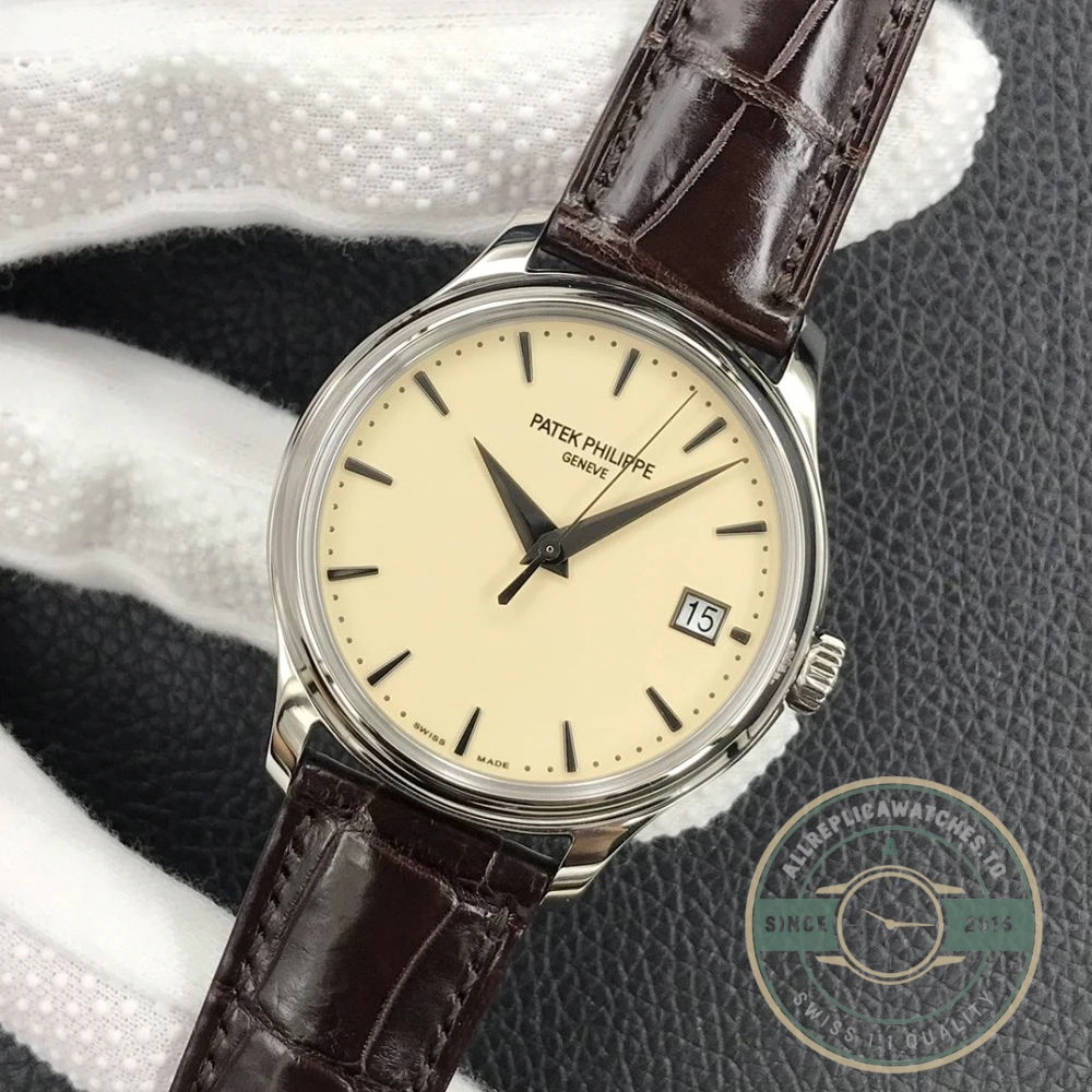 Replica Patek Philippe DATE, SWEEP SECONDS. 39 mm, White gold, 5227J-001 - High-Grade Replica Watch