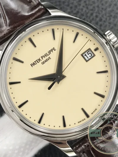 Replica Patek Philippe DATE, SWEEP SECONDS. 39 mm, White gold, 5227J-001 - 1:1 Swiss Replica Watch