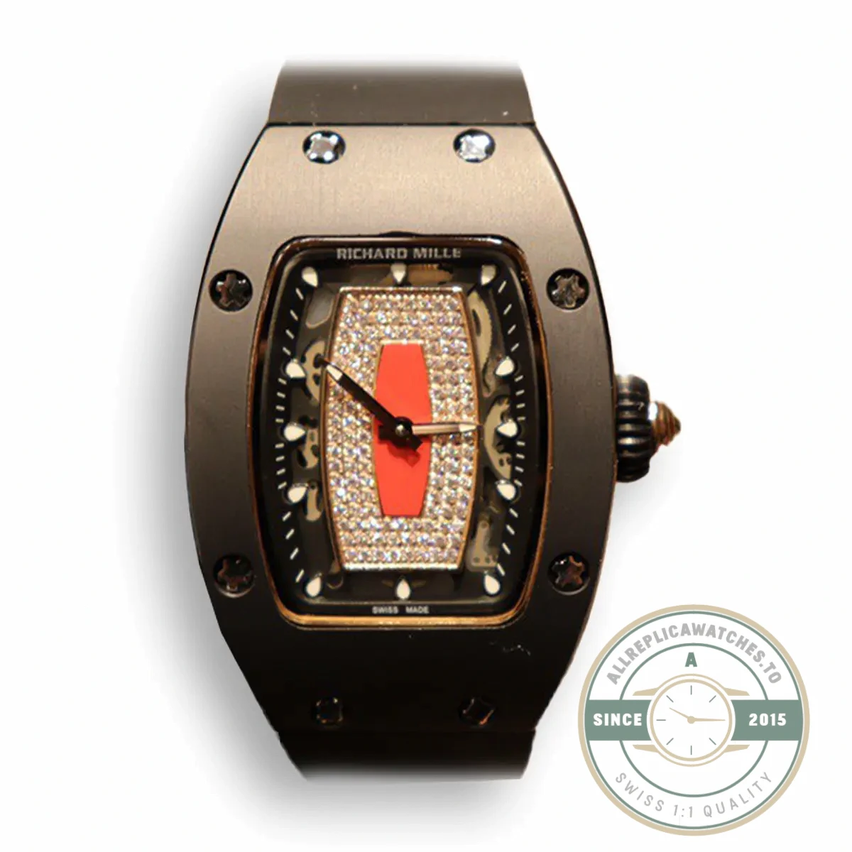 Replica Richard Mille 007-1 Black Ceramic Red Lips - High-Grade Replica Watch