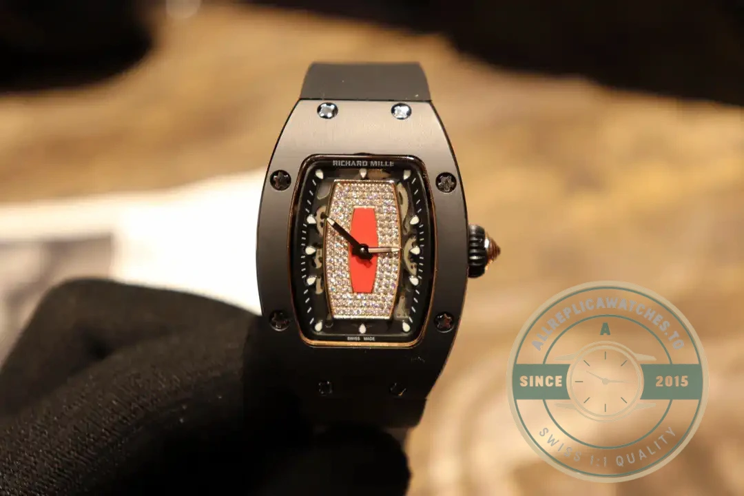 Replica Richard Mille 007-1 Black Ceramic Red Lips - Factory Super Clone Watch