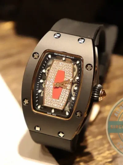 Replica Richard Mille 007-1 Black Ceramic Red Lips - Luxury Replica Watch