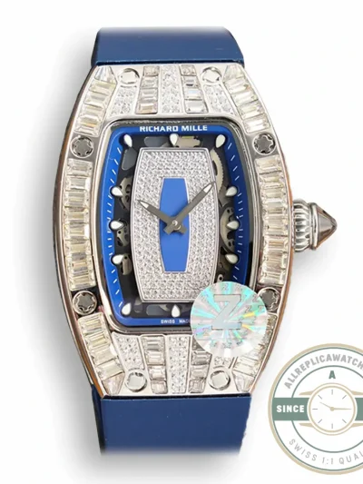 Replica Richard Mille 007-1 Diamond Crown Blue Strap - Top-Tier Swiss Replica Watch