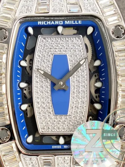 Replica Richard Mille 007-1 Diamond Crown Blue Strap - Swiss-Made Clone Watch