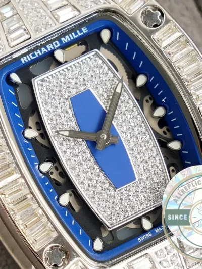 Replica Richard Mille 007-1 Diamond Crown Blue Strap - Luxury Replica Watch