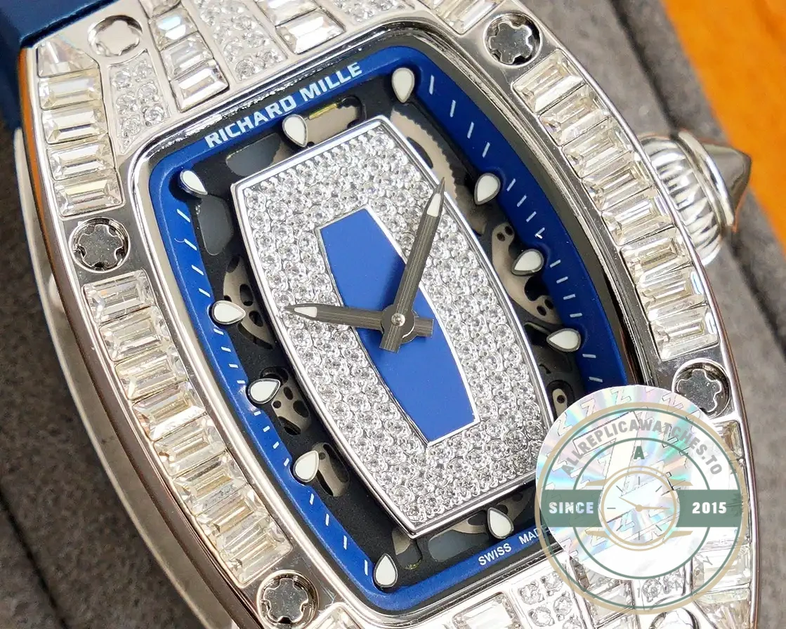 Replica Richard Mille 007-1 Diamond Crown Blue Strap - Luxury Replica Watch