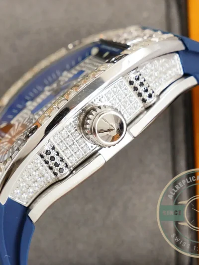 Replica Richard Mille 007-1 Diamond Crown Blue Strap - 1:1 Swiss Replica Watch
