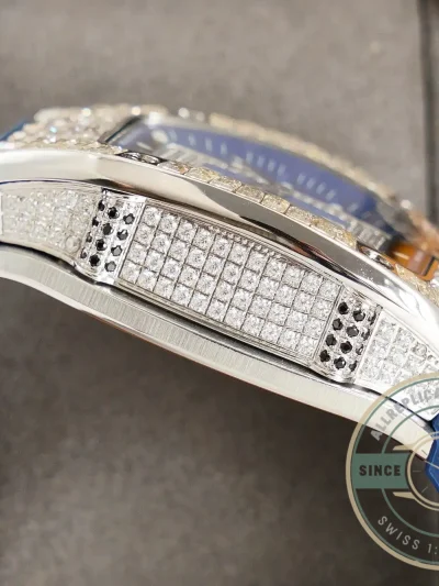 Replica Richard Mille 007-1 Diamond Crown Blue Strap - Factory Super Clone Watch