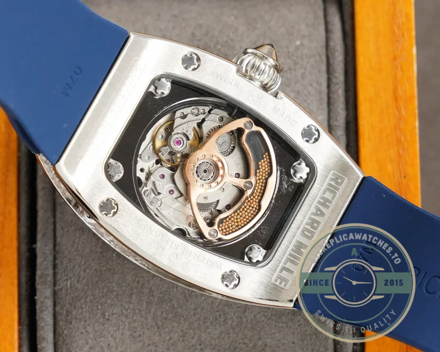 Replica Richard Mille 007-1 Diamond Crown Blue Strap - 1:1 Swiss Replica Watch