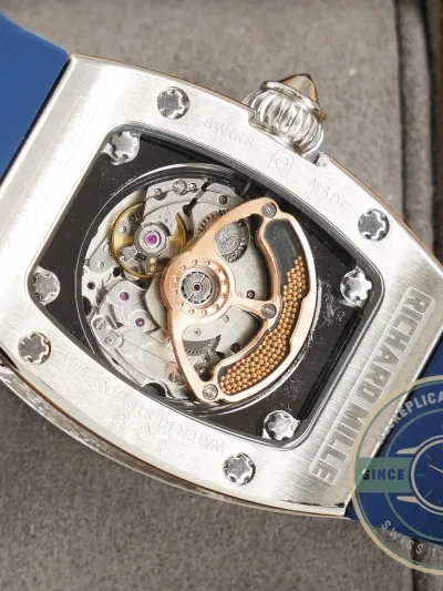 Replica Richard Mille 007-1 Diamond Crown Blue Strap - 1:1 Swiss Replica Watch