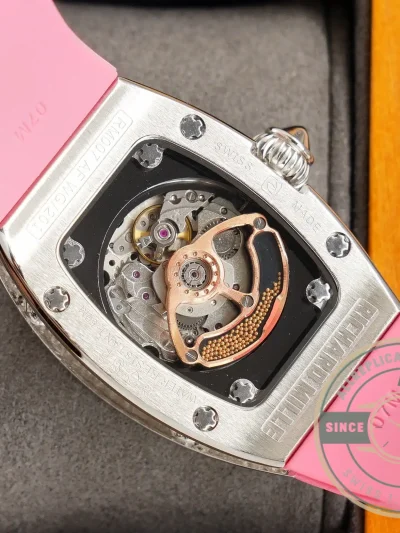 Replica Richard Mille 007-1 Diamond Crown Pink Strap - Luxury Replica Watch