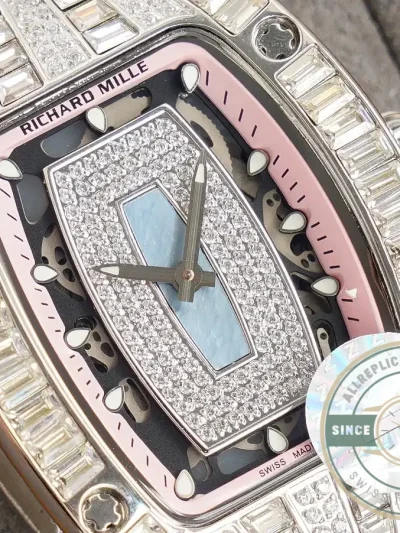 Replica Richard Mille 007-1 Diamond Crown Pink Strap - Luxury Replica Watch