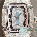 Replica Richard Mille 007-1 Diamond Crown Pink Strap - Factory Super Clone Watch