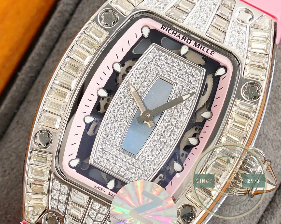 Replica Richard Mille 007-1 Diamond Crown Pink Strap - Affordable Luxury Replica Timepiece