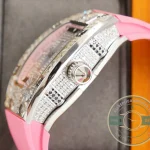 Replica Richard Mille 007-1 Diamond Crown Pink Strap - Factory Super Clone Watch