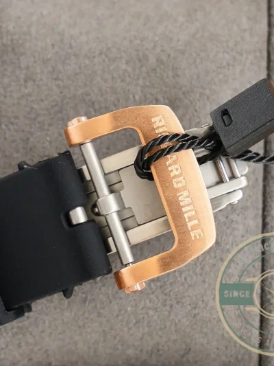 Replica Richard Mille 007-1 Diamond Crown Rose Gold Black Strap - Premium Super Clone Watch