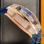 Replica Richard Mille 007-1 Diamond Crown Rose Gold Blue Strap - Top-Tier Swiss Replica Watch