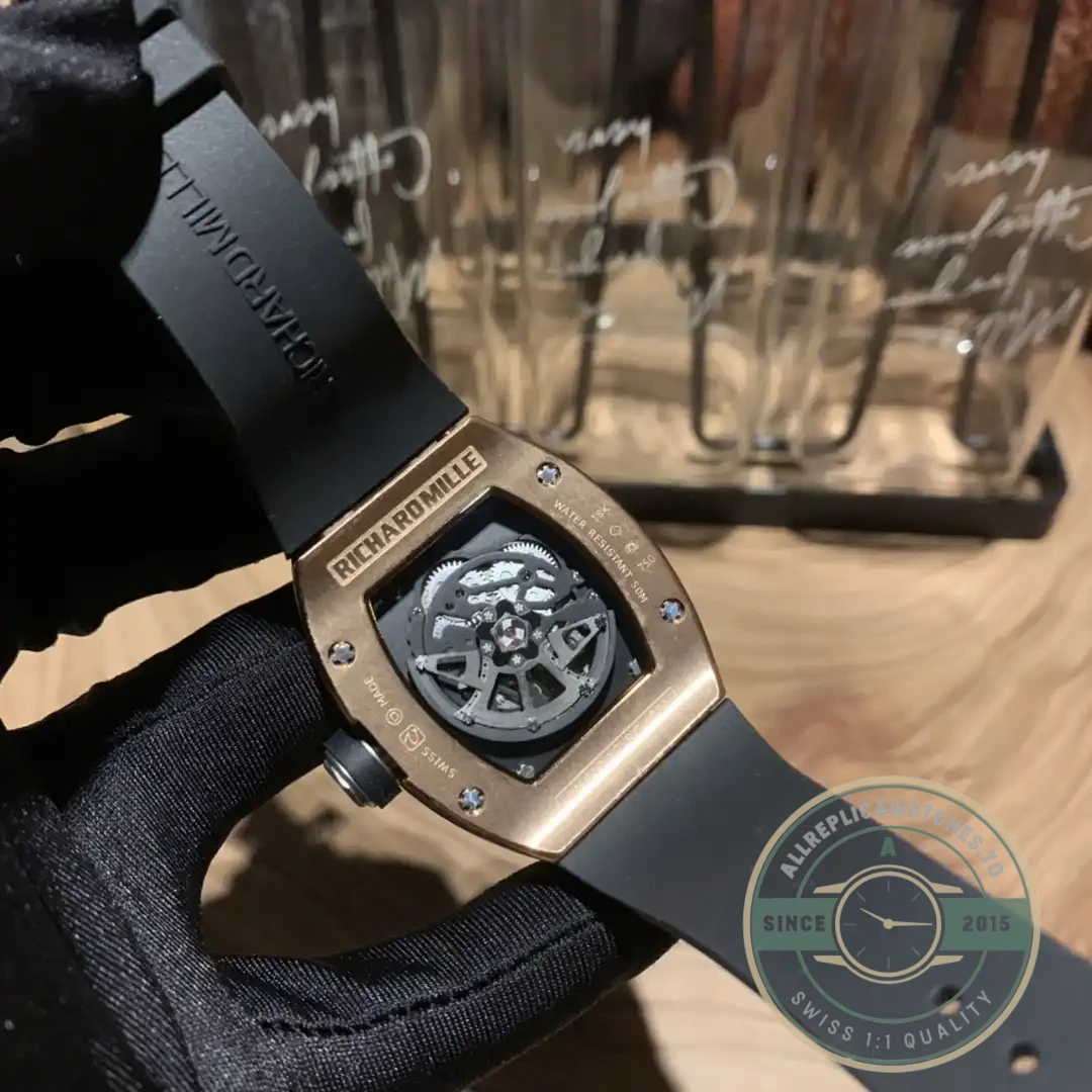 Replica Richard Mille 010 Rose Gold Diamonds Arabic Numerals - Premium Super Clone Watch